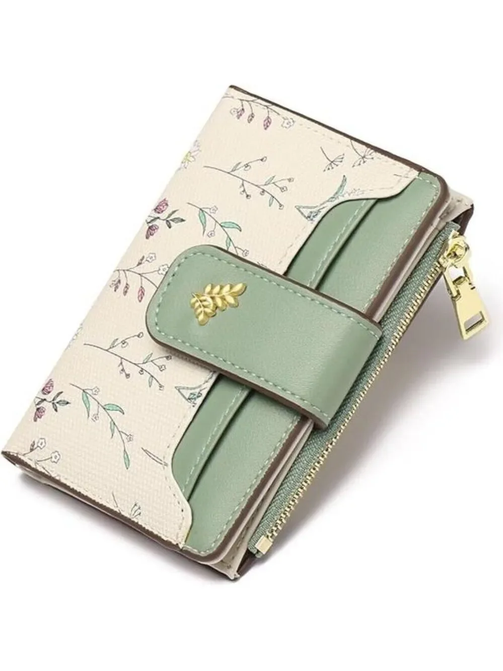 Small Womens Wallet RFID Leather Bifold Zipper Credit Card Holder Purse
